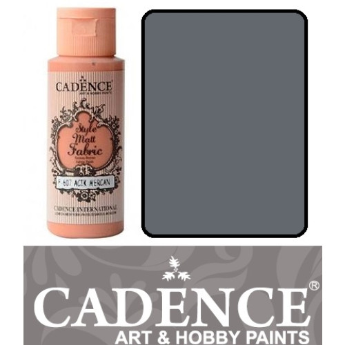 Краска матовая для ткани Cadence Style Matt Fabric Paint, 59 мл, Серый