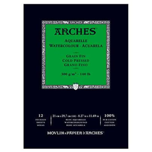 Arches склейка альбом для акварели холодного прессования Arches Cold Pressed 300 гр, 14,8x21 см (12)