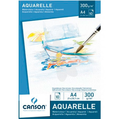 Альбом из акварельной бумаги Canson Watercolour 300 гр, 14,8х21 см (10)