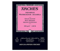 Альбом для акварелі гарячого пресування Arches Hot Pressed 300 гр, 14,8x21 см (12)