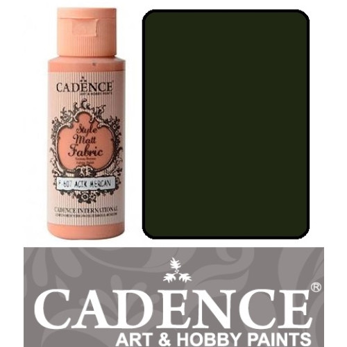 Краска матовая для ткани Cadence Style Matt Fabric Paint, 59 мл, Фермерский зеленый