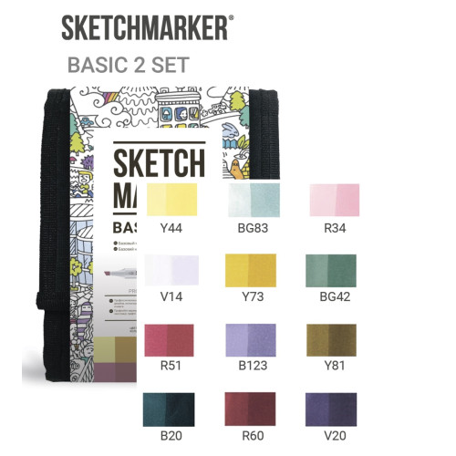 Набір маркерів Sketchmarker Basic 2 set 12 шт арт 12bas2