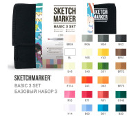 Набор маркеров Sketchmarker Basic 3 24 шт арт 24bas3