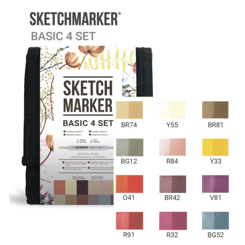 Набір маркерів Sketchmarker Basic 4 set 12 шт арт 12bas4