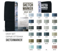 Набор маркеров Sketchmarker Gray set 24 шт арт 24gray