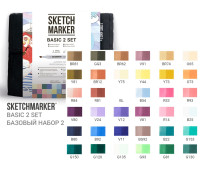 Набір маркерів Sketchmarker Basic 2 Базові відтінки сет 2 36 шт арт 36bas2