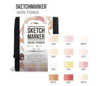 Набір маркерів Sketchmarker Skin tones 12 Відтінки шкіри 12 шт арт 12skin