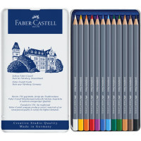 Акварельні олівці Faber-Castell Goldfaber Aqua 12 цв. в металевій коробці, 114612