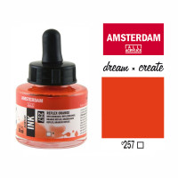 Туш акрилова AMSTERDAM INK (257) Дзеркальний оранжевий, 30 мл, Royal Talens
