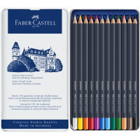 Набір кольорових олівців Faber-Castell Goldfaber 12 кольорів в металевій коробці, 114712