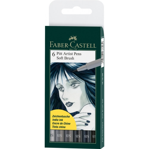 Набор PITT Faber-Castell artist pen SB 6 цветов 167806