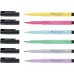 Лайнеры Faber-Castell PITT artist pen B 6 цветов Пастельные оттенки 167163