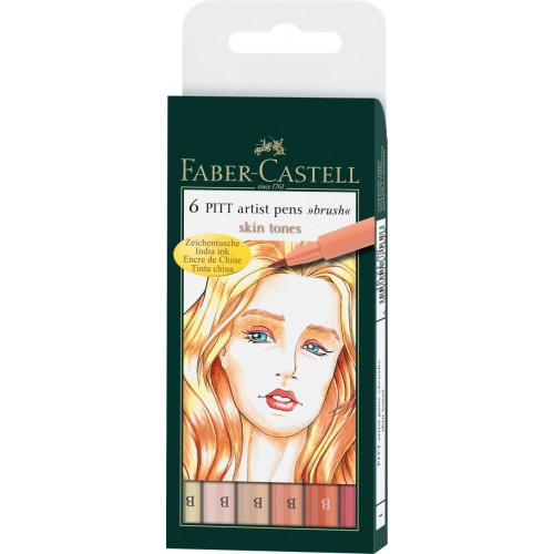 Лайнеры Faber-Castell PITT artist pen B 6 цветов Телесные оттенки 167162