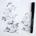Лайнеры Faber-Castell PITT artist pen 6 черных цвета XS,S,F,M,B,C 167116