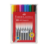 Набір ручок капілярних Faber-Castell Grip Finepen тригранна 0,4 мм, 10 кольорів, 151610