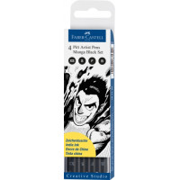 Набір капілярних ручок Faber-Castell Pitt Artist Pens Manga Black, (B, F, S, XS) колір чорний, 167132