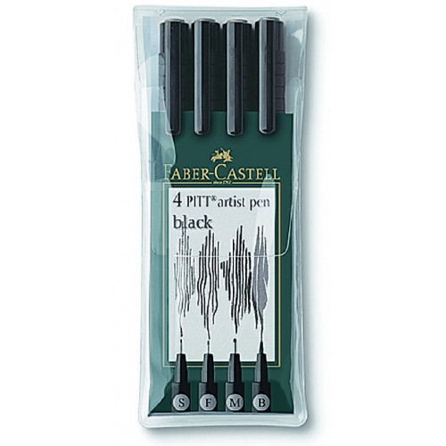 Ручка капілярна Faber-Castell у наборі 4 шт.