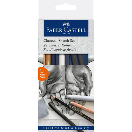 Вугілля у наборі Faber-Castell Goldfaber для скетчу 7 предметів - 114002