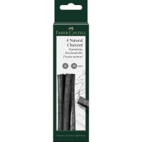 Вугілля натуральне Faber-Castell набір 4 штуки, товщина 9-15 мм, 129498