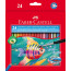 Олівці кольорові акварельні Faber-Castell 24 кольору в картонній коробці + пензлик, 114425