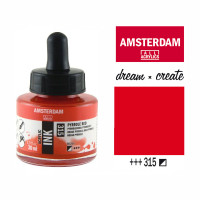 Туш акрилова AMSTERDAM INK (315) Пірольний червоний, 30 мл, Royal Talens