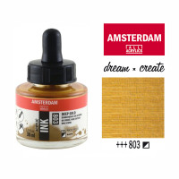 Туш акриловая AMSTERDAM INK (803) Золотой темный, 30 мл Туш акриловая AMSTERDAM INK (803) Золотой темный, 30 мл
