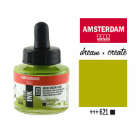 Туш акриловая AMSTERDAM INK (621) Оливковый зеленый светлый, 30 мл, Royal Talens