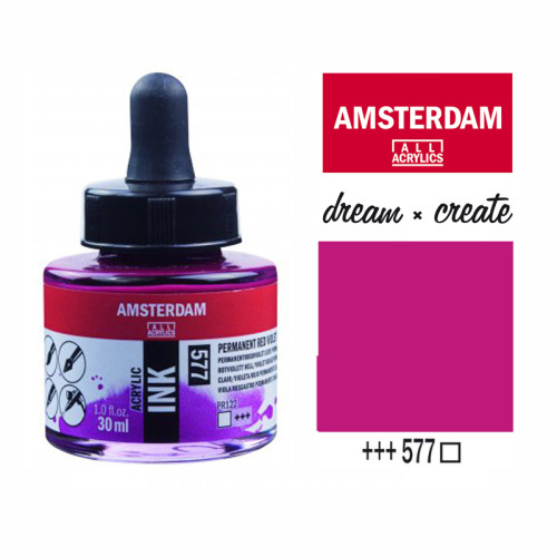 Туш акриловая AMSTERDAM INK (577) Перм. красно-фиолетовый светлый, 30 мл, Royal Talens