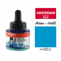 Туш акрилова AMSTERDAM INK (572) Первинний ціановий, 30 мл, Royal Talens