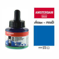 Туш акриловая AMSTERDAM INK (570) Синий ФЦ, 30 мл, Royal Talens