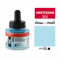 Туш акриловая AMSTERDAM INK (551) Небесно-голубой светлый, 30 мл, Royal Talens