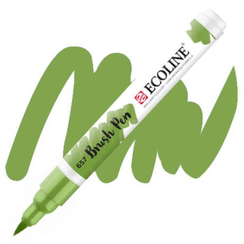 Кисть-ручка акварельная Ecoline Brush pen №657 Зеленая бронзовая