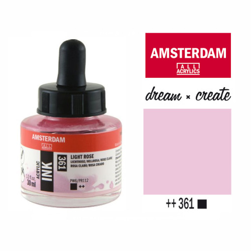Туш акриловая AMSTERDAM INK (361) Розовый светлый, 30 мл, Royal Talens