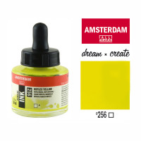 Туш акрилова AMSTERDAM INK (256) Дзеркальний жовтий, 30 мл, Royal Talens
