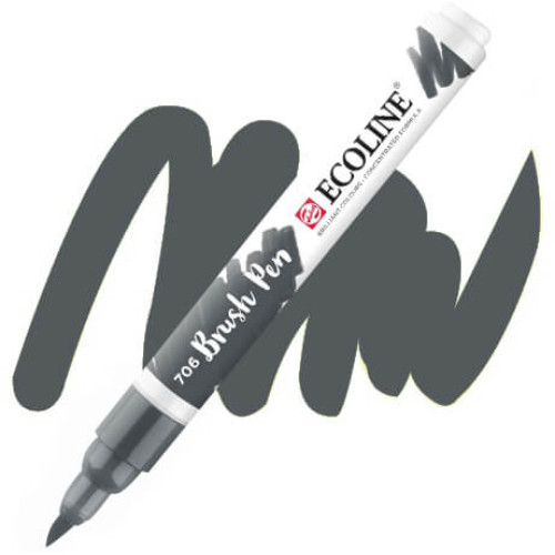 Пензель-ручка акварельна Ecoline Brush pen №706 Сірий темний