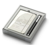 Подарунковий набір Faber-Castell Ambition Black Resin, ручка ролер + блокнот, 149624