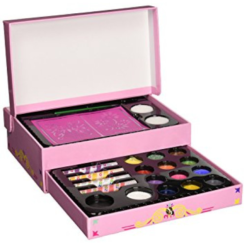 Краски для грима в наборе Gift set girls, 14 цветов, 4 карандаша, кисти, 2 спонжика, трафарет