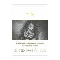 Склейка для графіки PRO CREATE А4 308 г/м2, 10 л екстра білий папір Bristol, SMILTAINIS