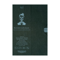 Склейка для рисунка в папке AUTHENTIC (black) А4 165 г/м2, 30 л, чёрная бумага, SMILTAINIS - EA-30/BLACK