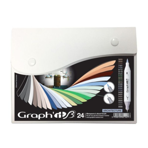 Набор маркеров Brush Architecture 24 шт Graphit - GI80212