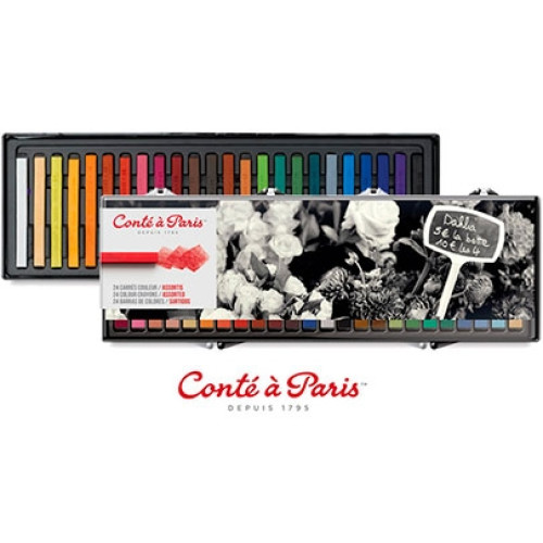 Набір м'яких пастельних крейд Conte Box у пластику 24 кольори