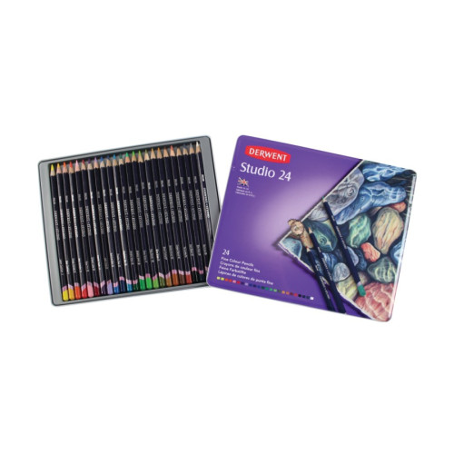 Набор цветных карандашей Studio 24 цвета в металле Derwent