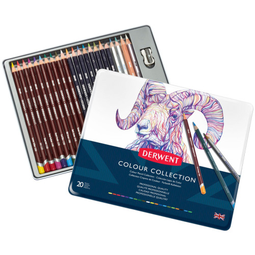 Набор цветных карандашей Colour Collection 24 предмета в металле Derwent