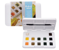 Набор акварельных красок VAN GOGH Pocket box SHADES OF NATURE 12 цветов+кисточка в пластике