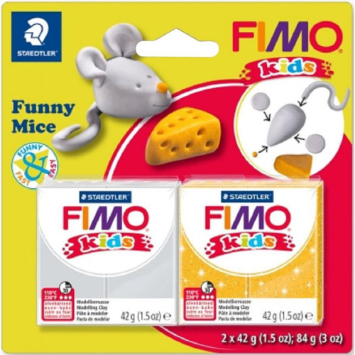 Набор Fimo Kids «Весёлый мышонок» 2 цвета по 42 гр Fimo