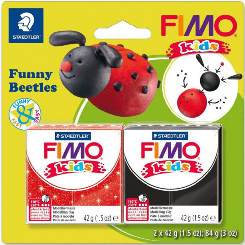 Набор для лепки Fimo Kids божья коровка, 2 цв. 42 г, Fimo, 803512