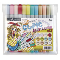 Маркеры Copic Ciao Buch Start 12 цветов 22075912 + Book Illustration Beginners