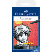Набір капілярних ручок Faber-Castell Pitt Artist Pens Manga Basic Set 8 кольорів, 167107