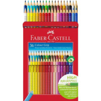 Акварельні кольорові олівці Faber-Castell Grip 36 кольорів в картонній коробці, 112442
