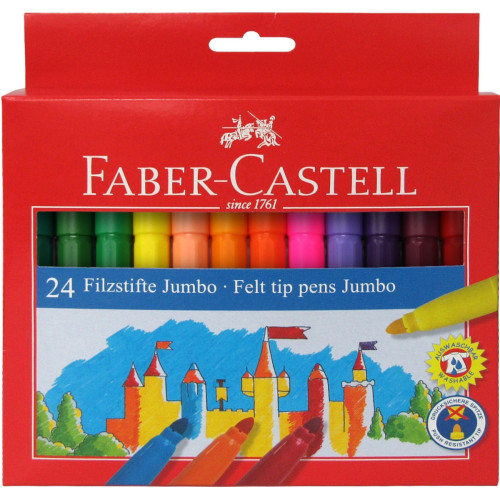 Фломастери для дітей Faber-Castell 24 кол. felt tip jumbo 554324